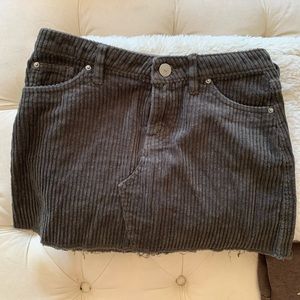 BDG Corduroy Frayed Mini Skirt